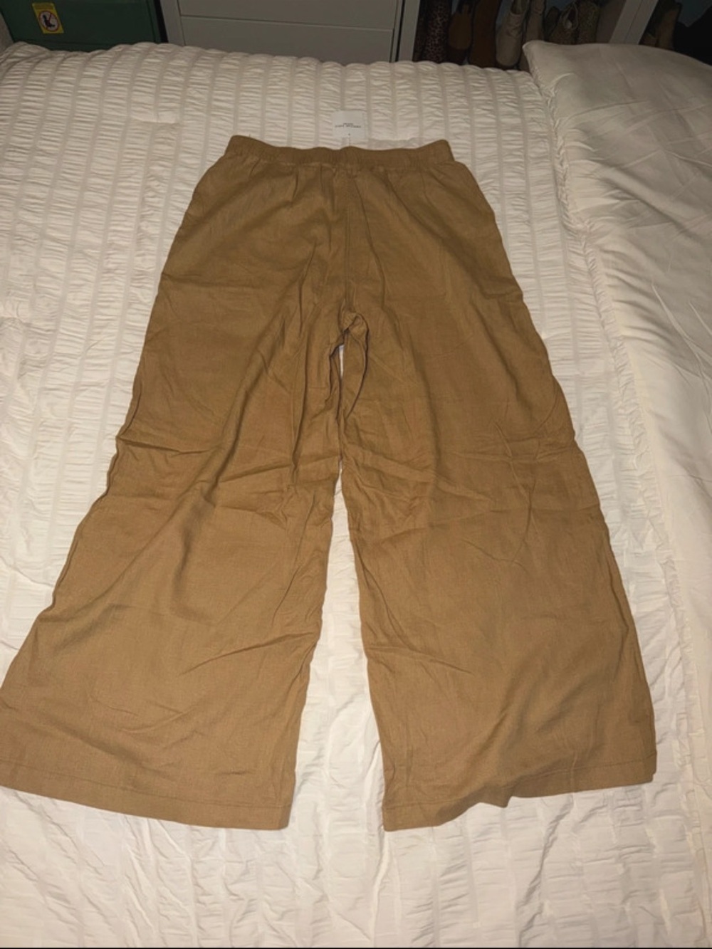 American Eagle Outfitters weekend vibes linen blend Wide-Leg Pull-On Pants - Picture 5 of 5